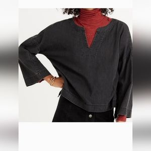Madewell Black Denim sailor top